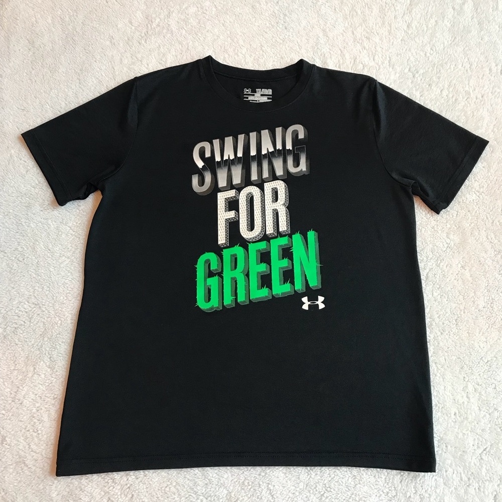 Boys under armour swing for green shirt
